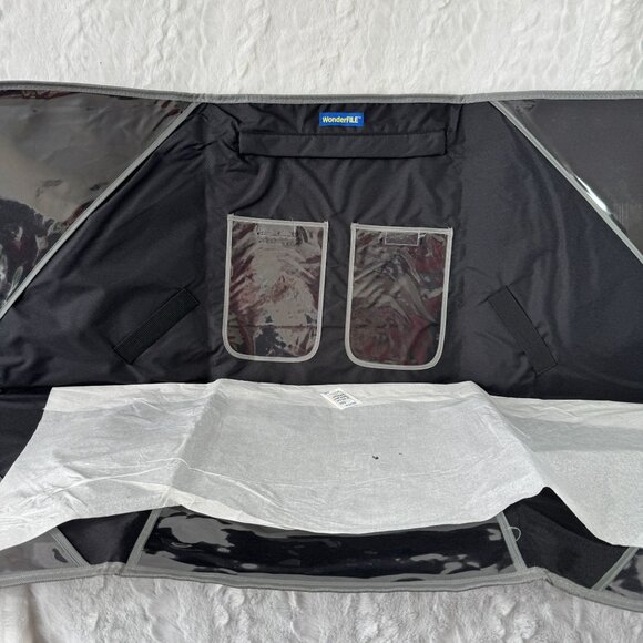 Wonder File Portable Foldable Organizer With Pockets & Strap Black/Gray New - Picture 4 of 4